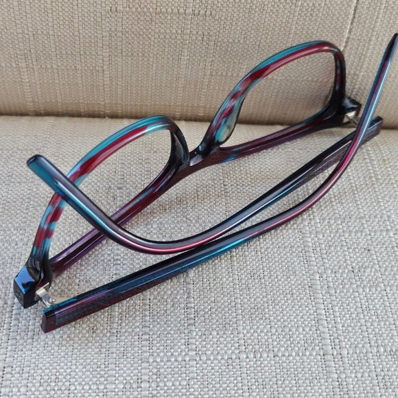 handmade Tom Davies Eyeglasses Frame Red/Blue Tone Unisex Glasses Frame 51[]116 - Picture 6 of 12